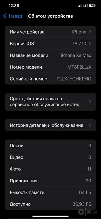 Iphone Xs Max 64 Gb black