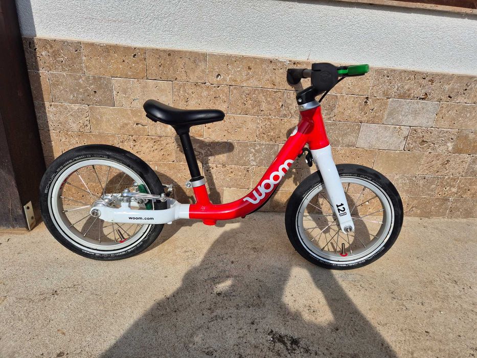 Bicicleta Woom 1 Go rosie, fara pedale, de echilibru