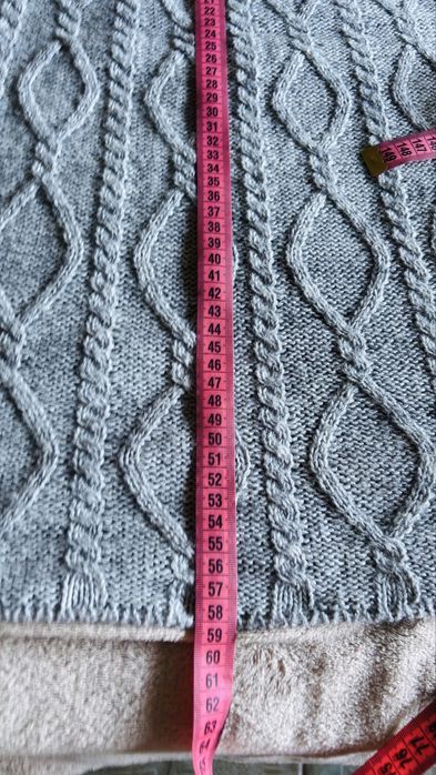 Bluza Tricotată cu Împletituri, Culoare Gri, Mărimea M