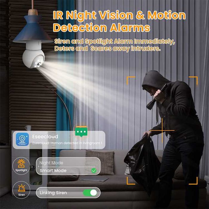 AVATTO MIUC-L02 WiFi E27 смарт камера-крушка 4 MP с нощно виждане