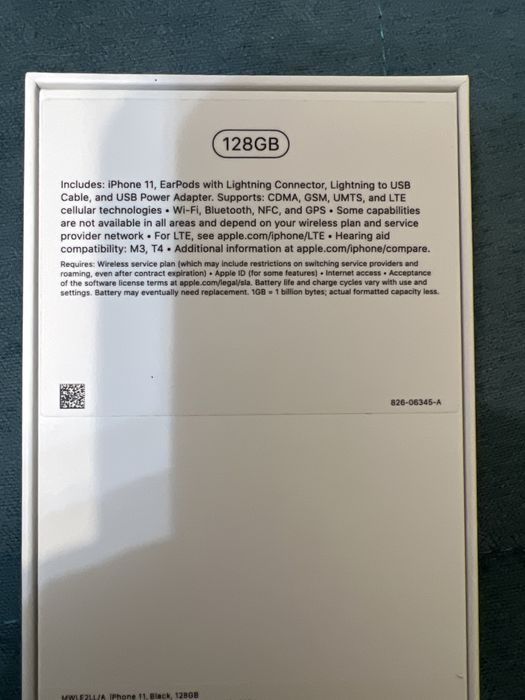 iPhone 11, черный 128 GB, Модель А2111