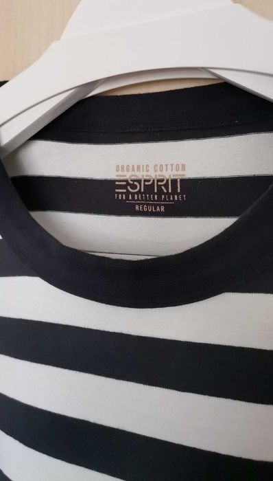 Tricou ESPRIT bărbați dungi 100% bumbac organic Mărimea L impecabil
