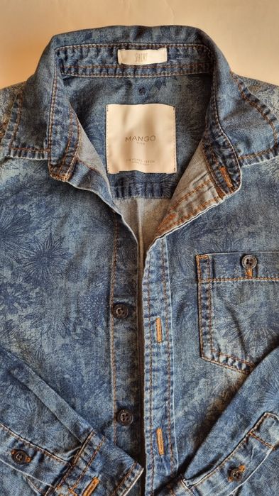 Сив чино панталон H&M и риза Mango, размер 128 см.