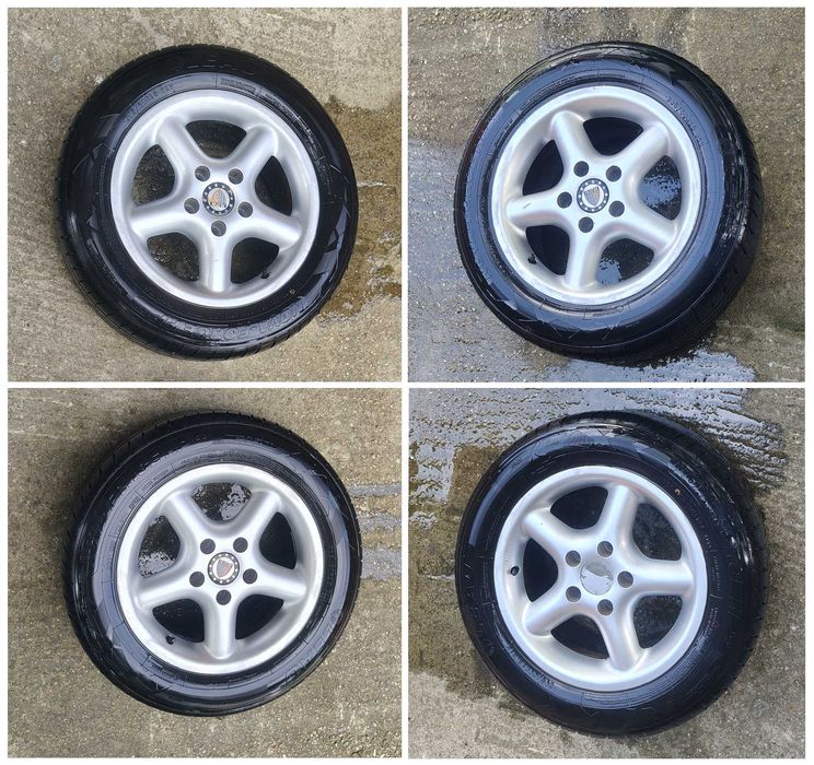 Jante Aliaj Platin 5x112 R15 + cauciucuri vara VW SEAT SKODA AUDI