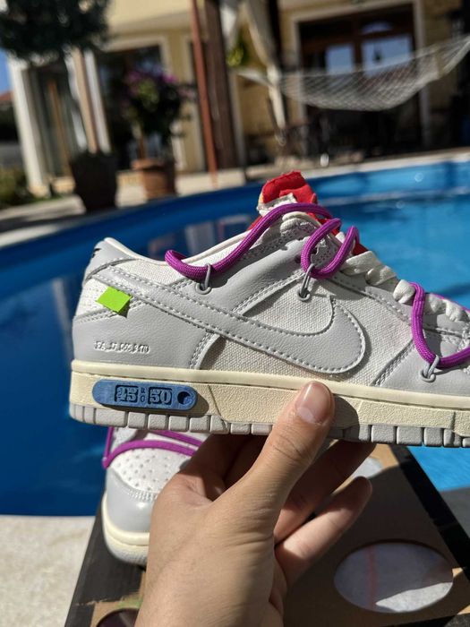 Nike Dunk Low Off-White Lot 45 Кецове 38.5 EUR + Кутия