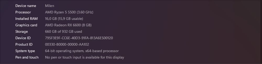 Продавам  геймърски сетъп (Ryzen 5500 3.6GHz + RX 6600 + 180Hz монитор) – готов за игра!