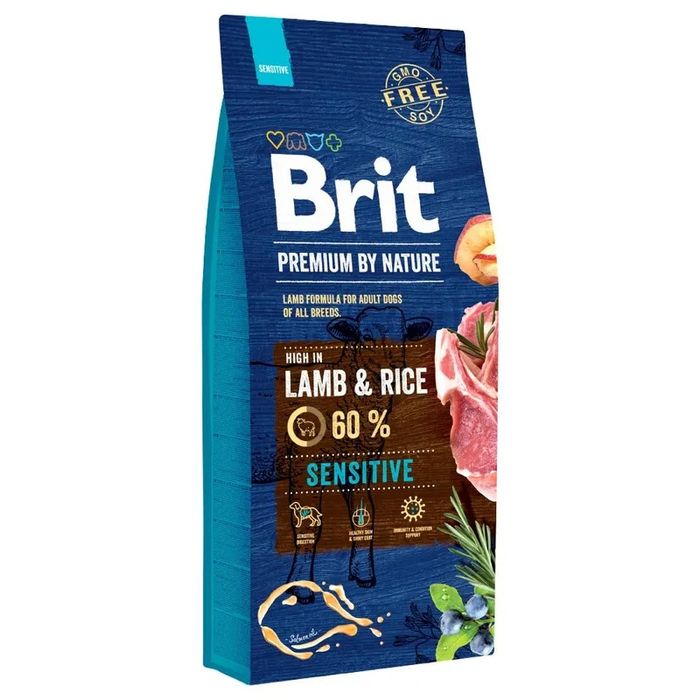 Hrana uscata caini 15 kg, Brit Premium by Nature Sensitive, adult, carne de miel