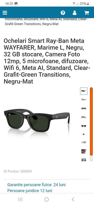 Ochelari smart Ray-Ban
