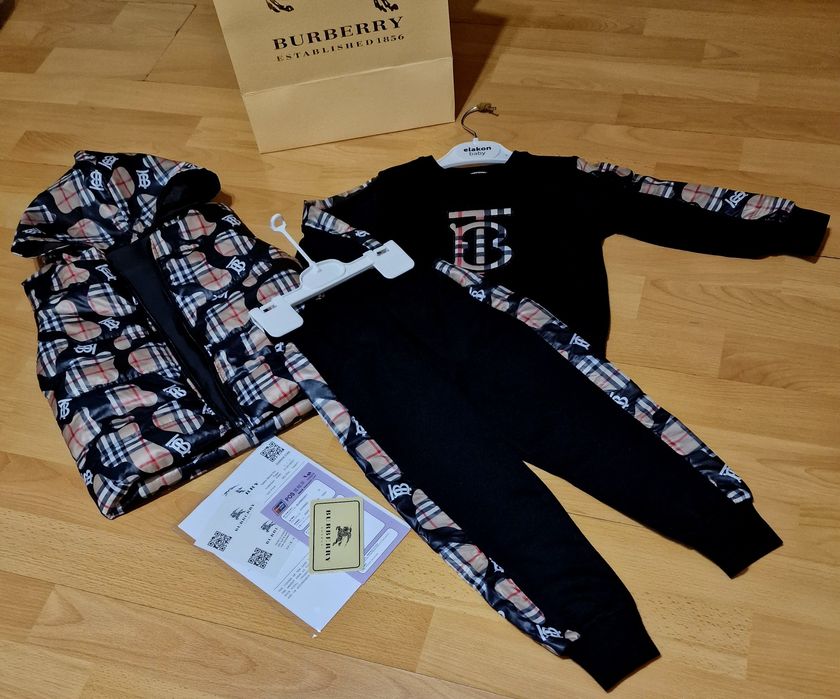 Compleuri 3 piese copii,model Burbbery, varsta 2-7ani