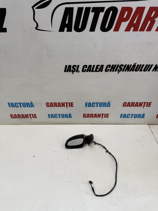 Oglinda retrovizoare stanga rabatabila electric incalzita lumina ambientala VW Passat B6 negru LC9X neagra