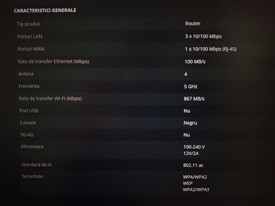 Router wireless Tenda AC10, Dual-Band Gigabit,4 antene