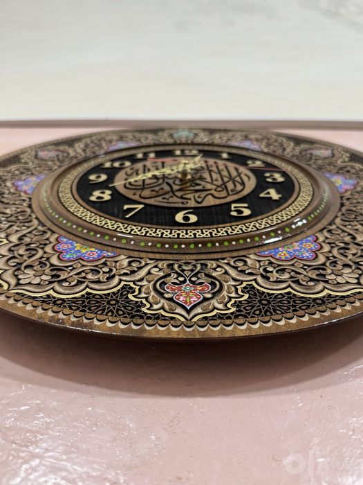 Soat lagan yong’oq daraxtidan qo’l mehnatida yasalgan 40 sm
