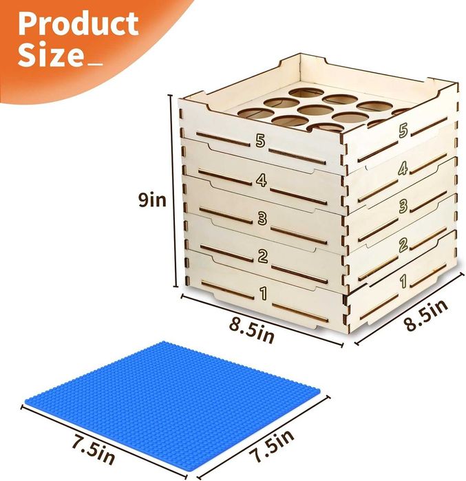 Кутия за сортиране на блокчета Lego с 4 тави за любители на Lego