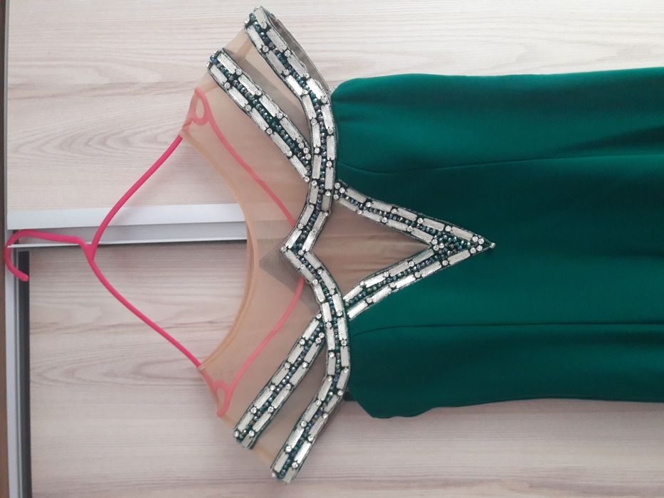 Официална рокля маслено зелен