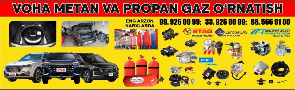 Metan va propan oʻrnatish