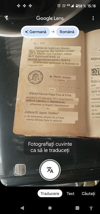 Carte veche, în limba germană."Grădina cea mare de Mir",1926