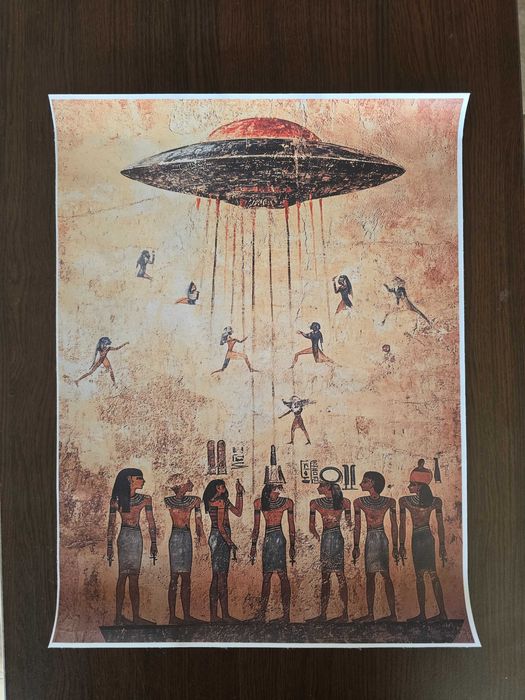 Плакат Египет и НЛО – 30x40 см (Високо качество)