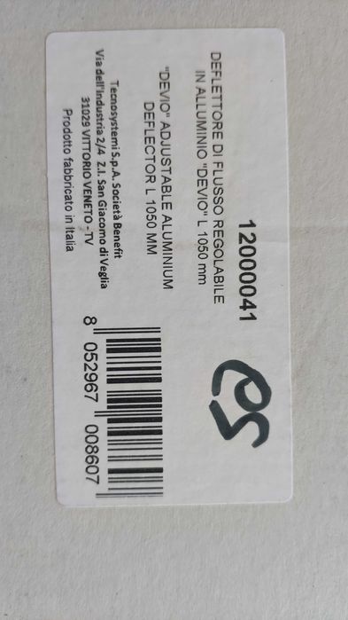 Deflector flux aer conditionat sigilat