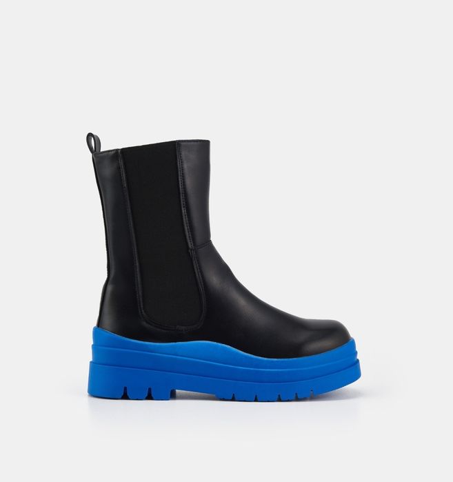 Botine piele ecologica talpa albastra