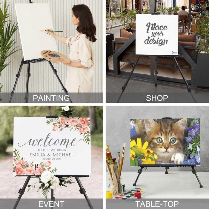 Sevalet pictura metalic cu husa protectie inaltime reglabila 77-160 cm