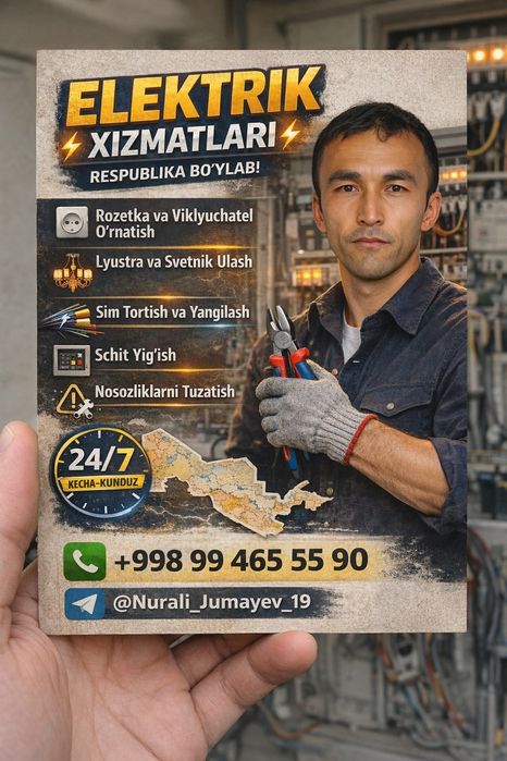 Elektr montaj ishlari bacharamiz