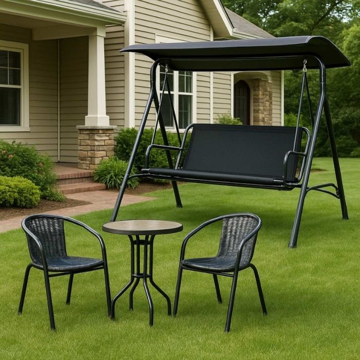 Грдински Комплект Триместна Люлка + Маса и 2 Стола ISSABEL