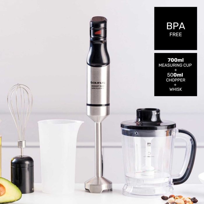 Taurus Пастор, Чопър, Миксер, 1500W, Неръждаема Стомана