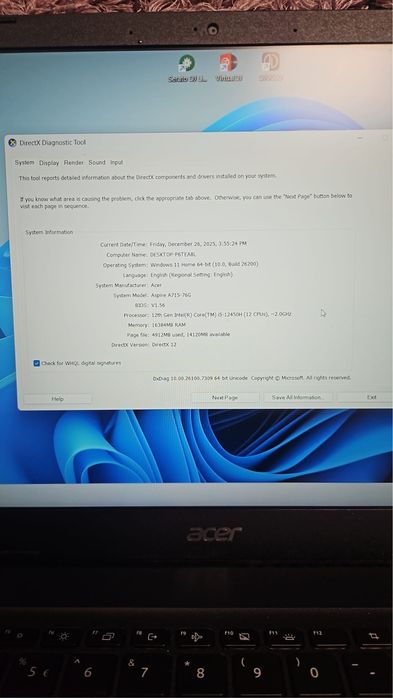 Laptop Gaming Acer Aspire 7 i5-12450H | RTX 3050 | 16GB RAM