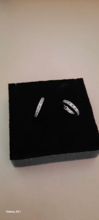 Cercei aur alb 18k