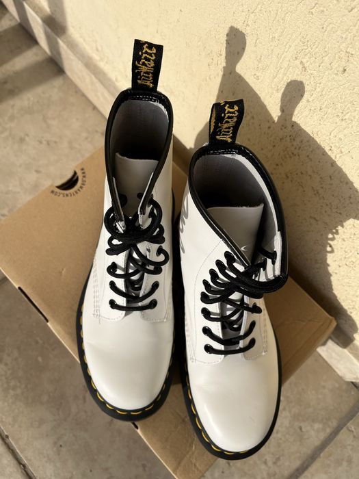 Ghete Dr Martens 1460 white smooth
