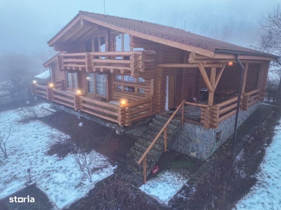 Casă premium din buștean,construită cu responsabilitate – 980 mp teren