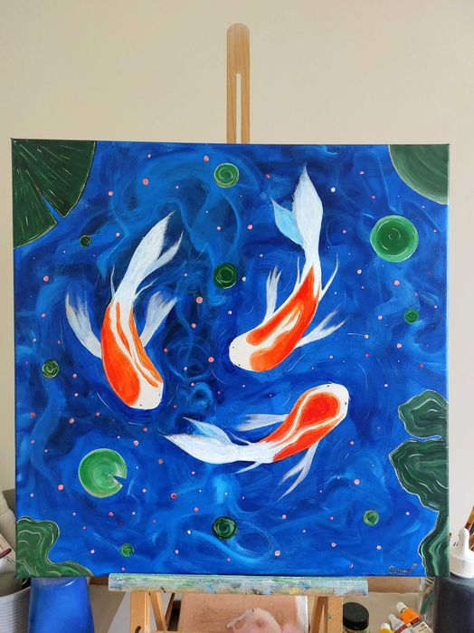 Авторска картина - "Golden Koi fish"