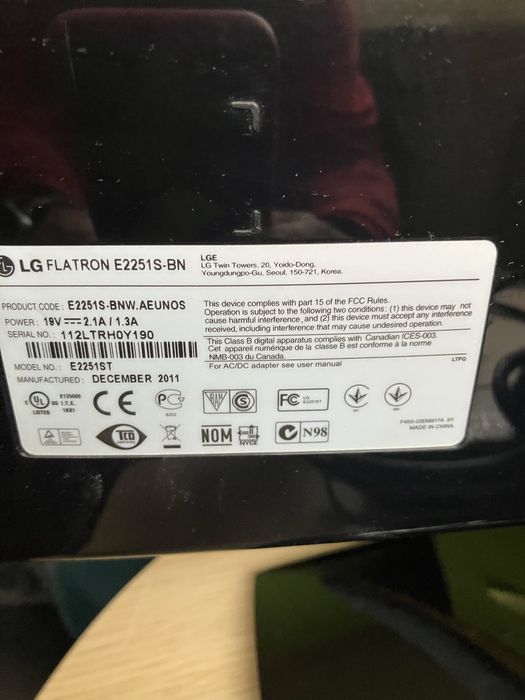 Монитор LG 22 инч.