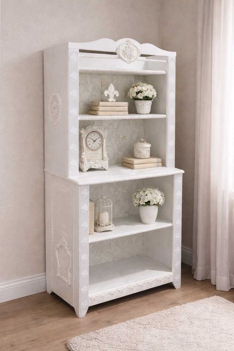 Bibliotecă recondiționată (vopsea cretată + lac ultra mat)