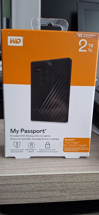 HDD Extern NOU sigilat WD My Passport 2 TB garanție 2ani