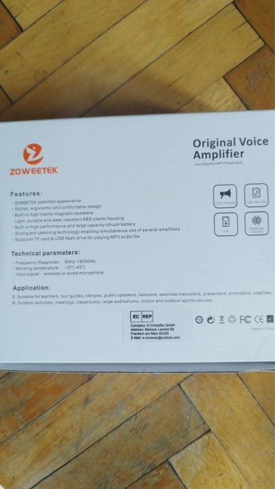 Amplificator sunet portabil cu microfon si mp3 player/boxa nou
