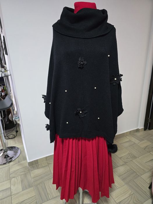 Capa neagra eleganta pentru rochii, camasi, model overseized