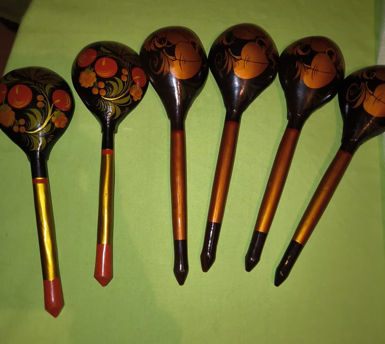 Руски дървени лъжици Хохлома