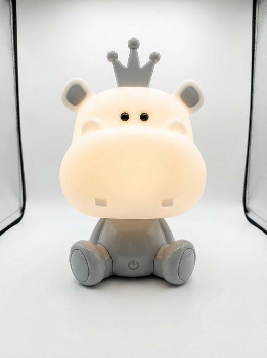 Lampa de Veghe Hipopotam cu 3 Nivele de Lumina & Cablu USB