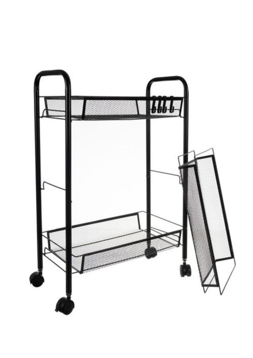 Raft mobil pentru bucatarie, baie, loft, roti rotative la 360°, etajer