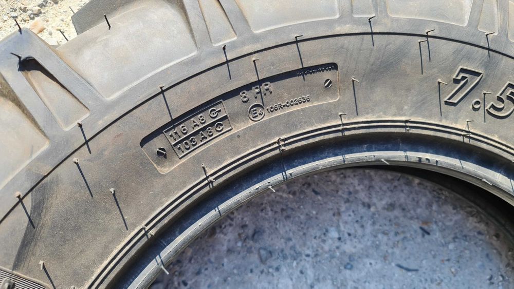 Anvelope noi 7.50-20 marca BKT 8PLY cauciucuri tractiune TRACTOR FIAT