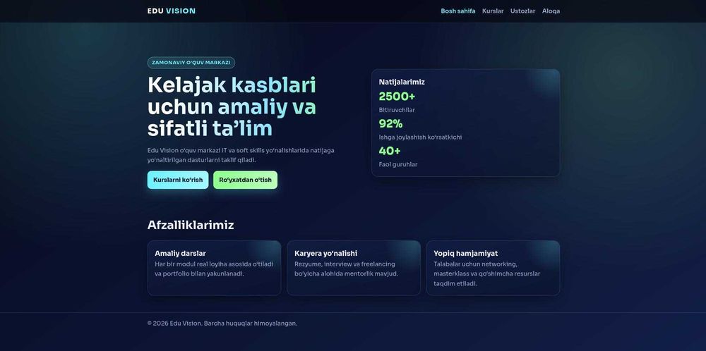 Websitelar vibe coding orqali 12-24soat ichida