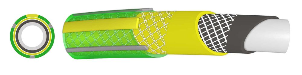 Furtun PROFESIONAL PLUS GREEN 1/2" 20m, 4 straturi, clasa 6 rezistenta