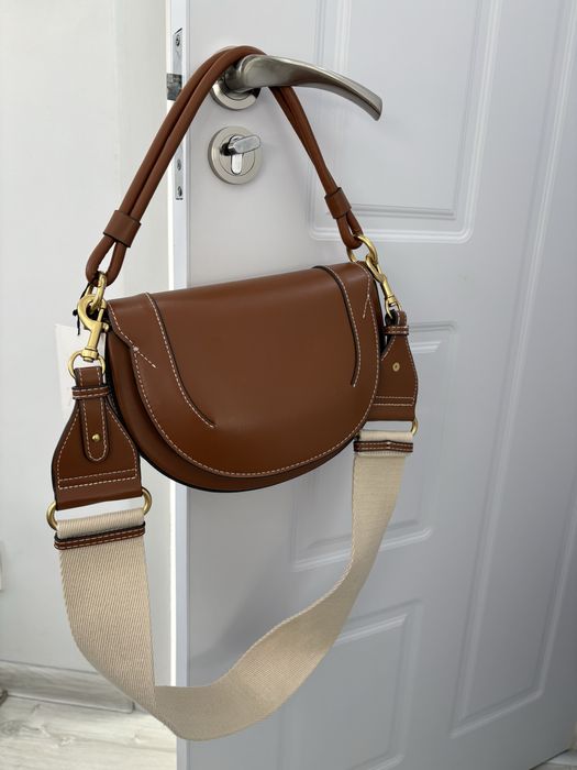 Zara дамска чанта в кафяво