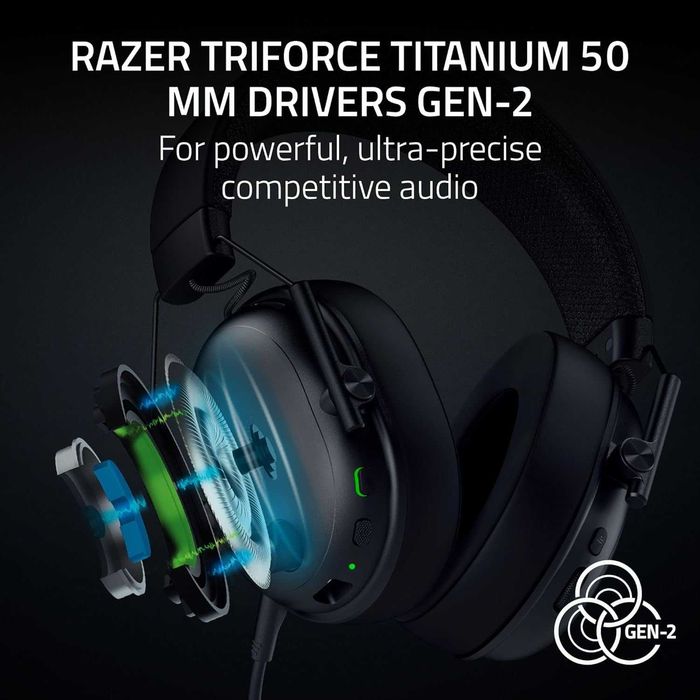 Razer BlackShark V3,Безжични слушалки,TriForce 50 мм драйвери,FPS