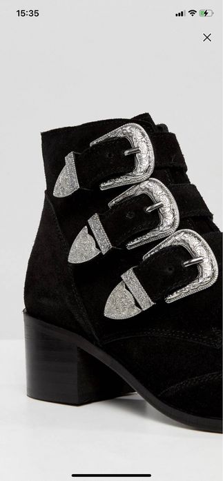 Cizme scurte, Asos, marimea 37, cu toc mic si catarame