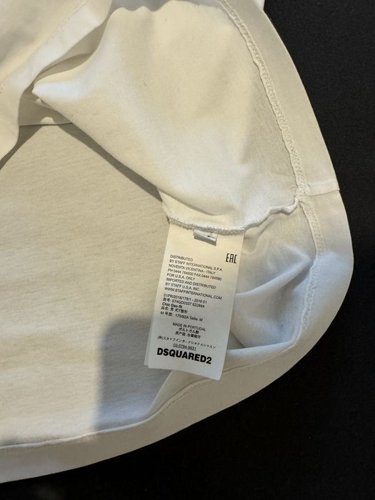 Tricou Dsquared2 alb imprimeu M L original