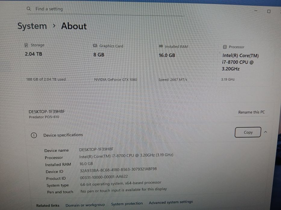 Игровой компьютер Acer Predator