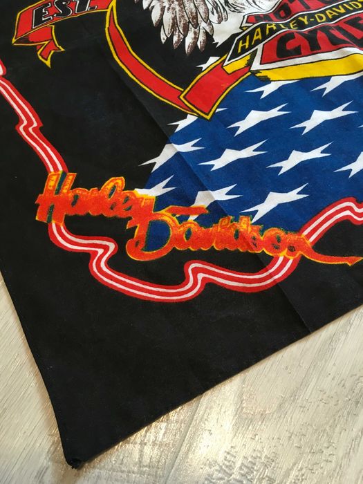 Harley Davidson Eagle Bandana Scarf  Vtg Made In USA шал