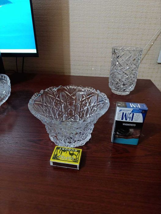 Ваза. Конфетница. Салатница. Хрусталь.